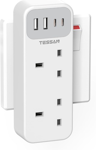 Tessan double plug adapter - adapter, uk