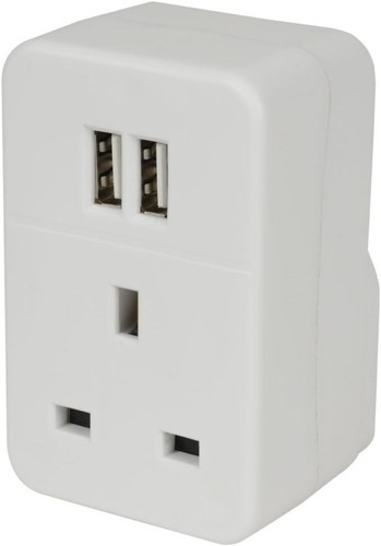 Plug through mains adaptor - uk,