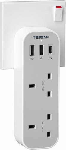 Double plug adaptor with usb - double,