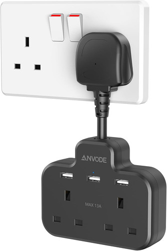 Double plug adaptor with usb - plug,