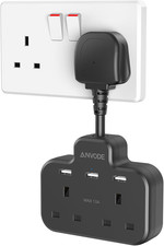 Double Plug Adaptor with USB
