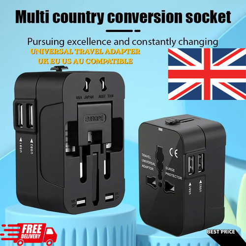 Universal travel adapter eu - travel, uk
